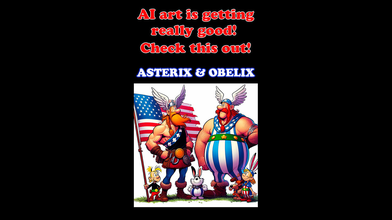 Digital AI art is getting shockingly good! Check this out! Part 28 - Asterix and Obelix. Number 3.