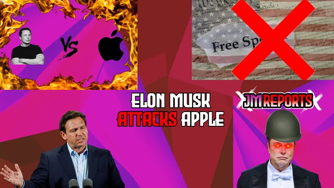 Elon goes full war mode files on free speech suppression to be released attacking apple & Desantis