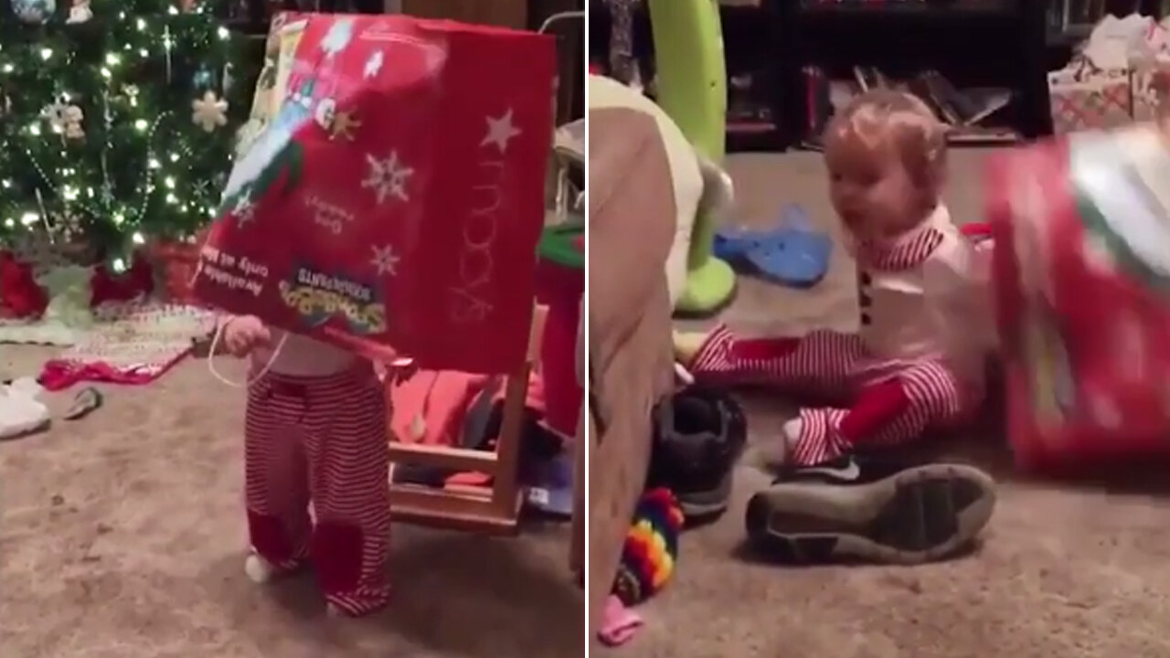 Baby Cute Moment With Her Dad On Christmas