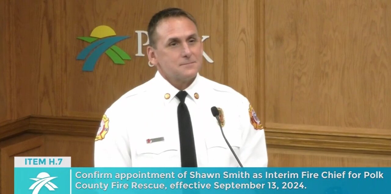 Promotion of Deputy Chief Shawn Smith to Interum Polk County Fire Chief, effective 9.13.2024