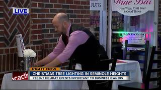 Christmas tree lighting in Seminole Heights