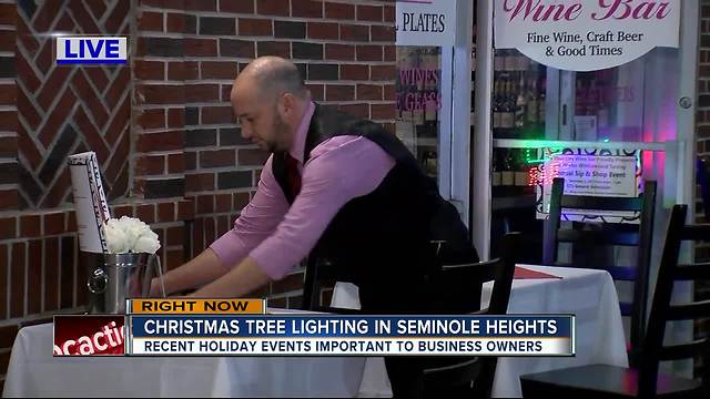 Christmas tree lighting in Seminole Heights
