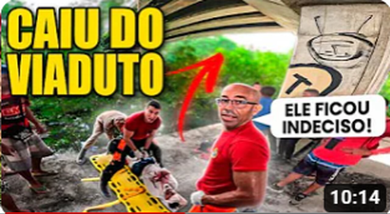 17. FICOU INDECISO E CAIU DO VIADUTO NA VIA MANGUE