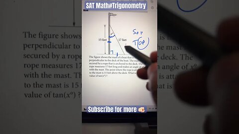 Using SOH CAH TOA Trigonometry problem✍️ #satmath #youtubeshorts #mathtrick