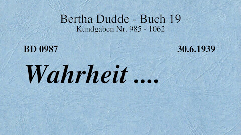 BD 0987 - WAHRHEIT ....