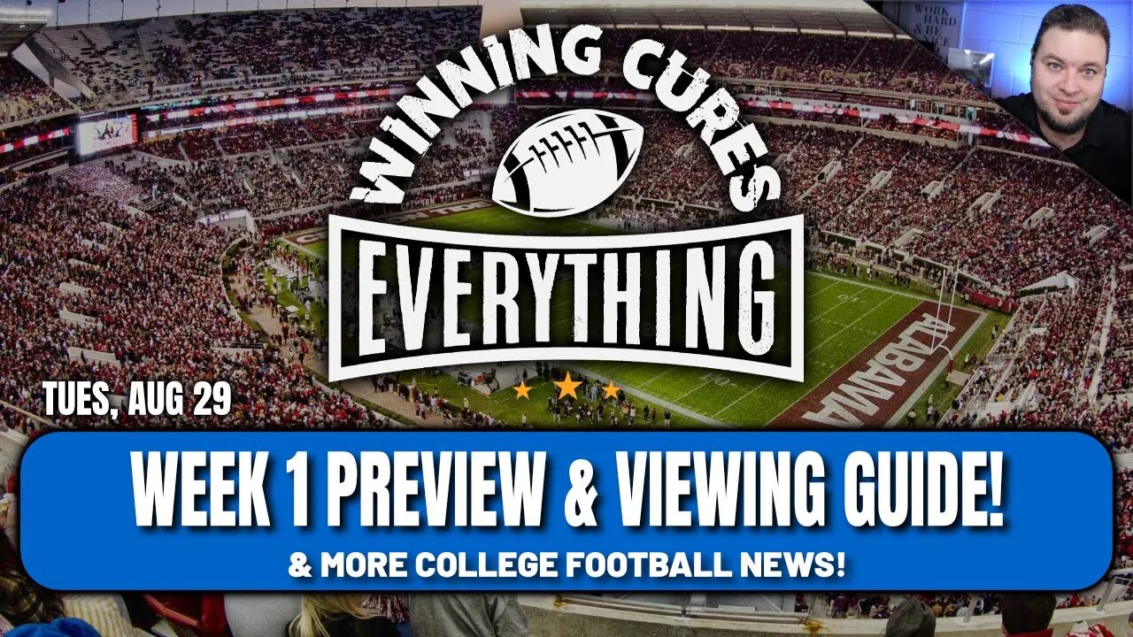 Week 1 Preview, TV Viewing Guide, Notre Dame TV #s, Most Likely Underdog winners & more!