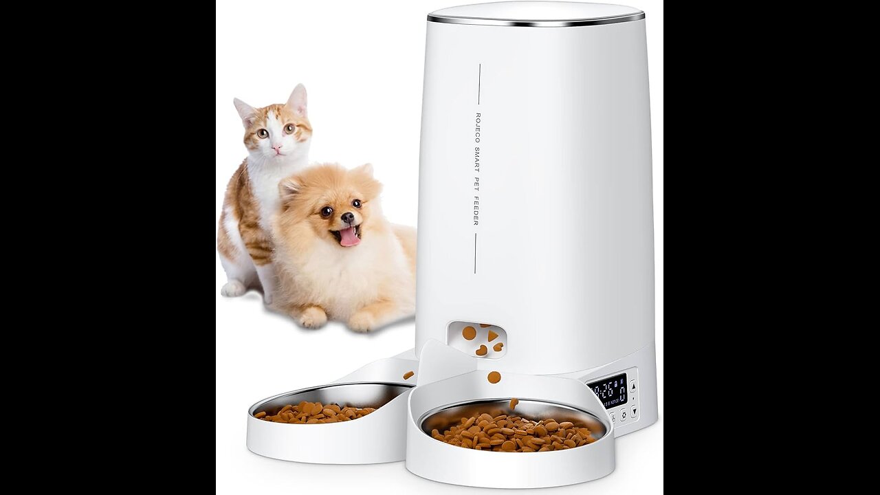 Automatic Cat Feeder Pet Smart Cat Food Kibble Dispenser Remote Control WiFi Button Auto Feeder