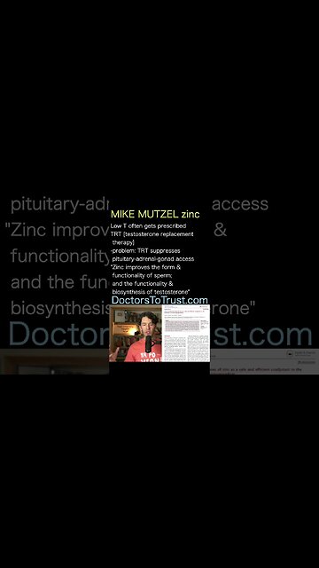 MIKE MUTZEL most people should consider 20 to 30 mg zinc supplement daily