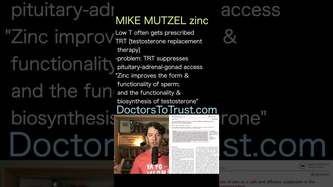 MIKE MUTZEL most people should consider 20 to 30 mg zinc supplement daily