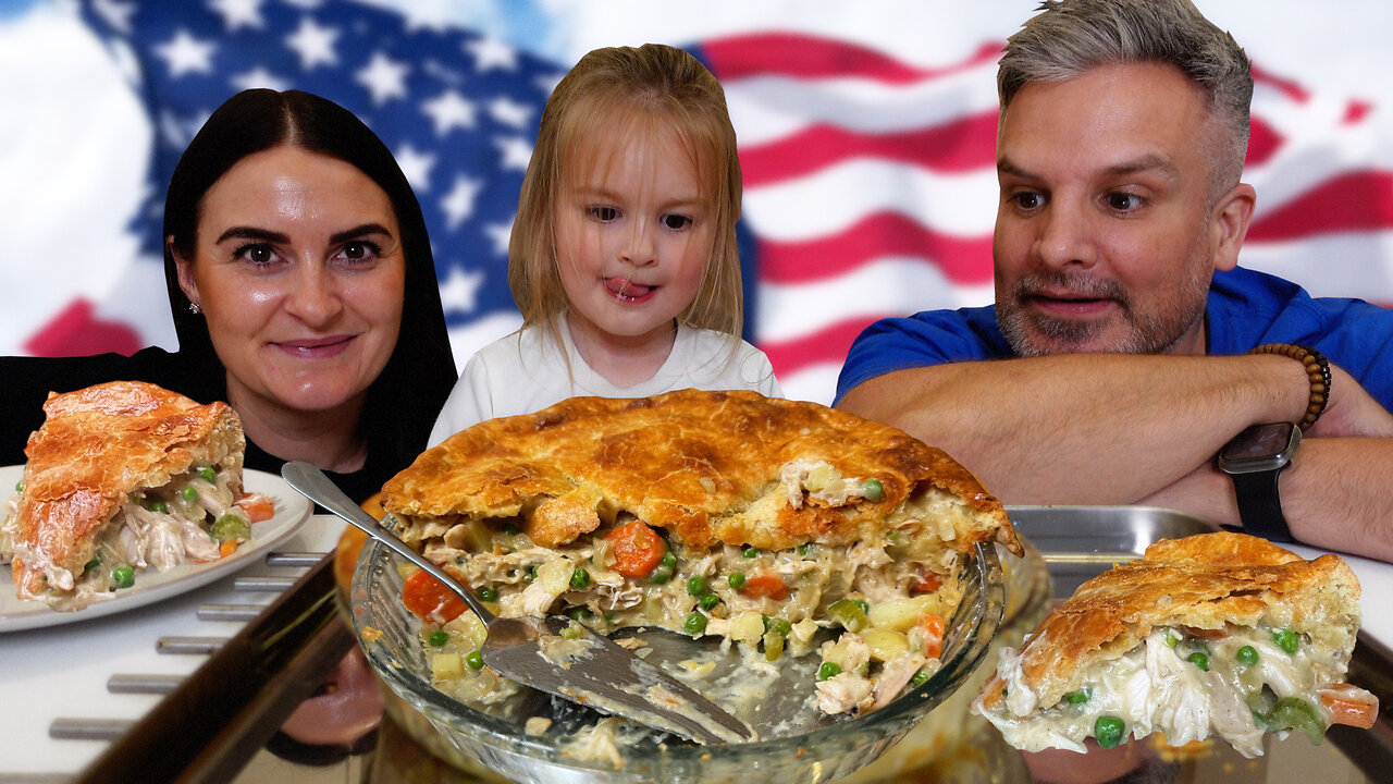 Brits Try CHICKEN POT PIE for the first time! - America's Test Kitchen Recipe #chickenpotpie