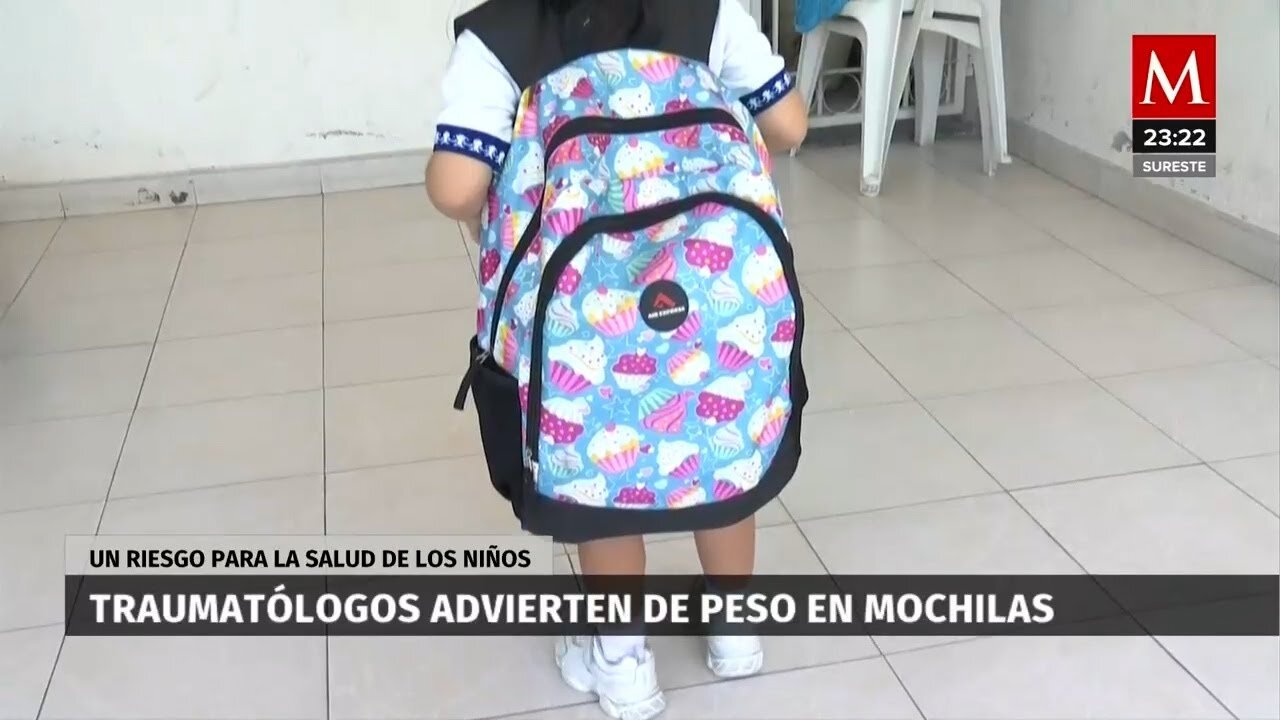 Riesgos para la columna por peso excesivo en mochilas escolares