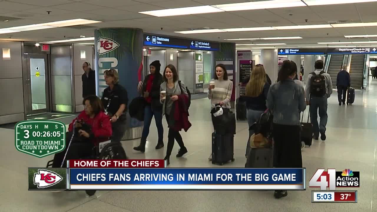 Chiefs fans arriving in Miami for the big game