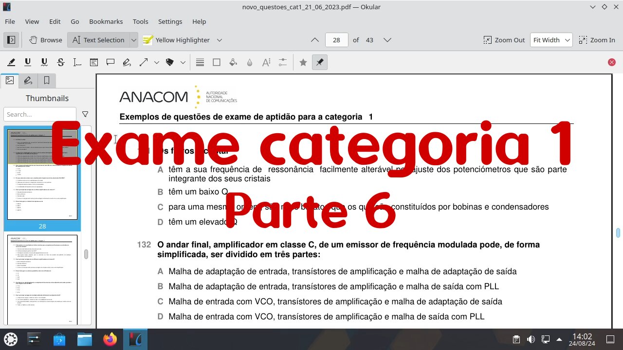 Preparação para o exame de radioamador de categoria 1 - Parte 6