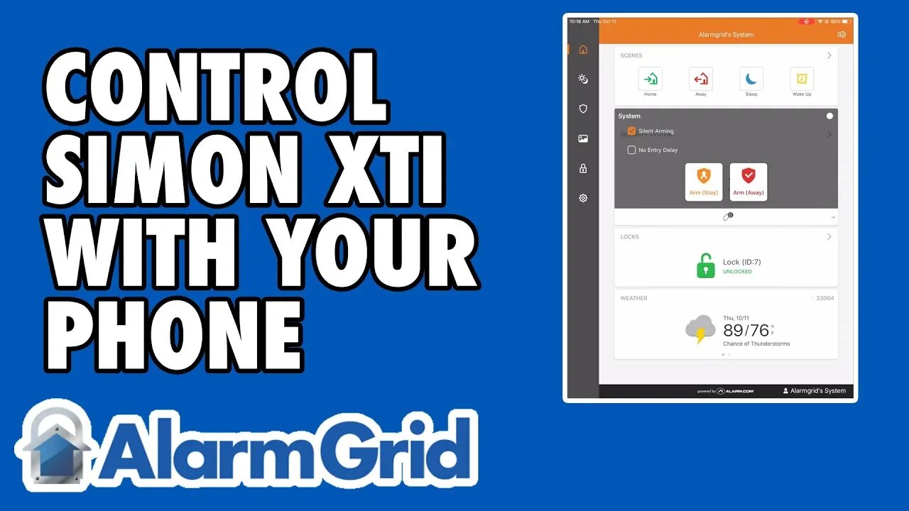 Disarming and Arming the Simon XTi from a Phone