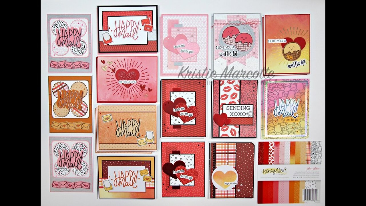 Honey Bee Stamps - Love Letters - 28 cards from one 6x6 paper pad