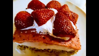 No bake. Easy to follow. Homemade Strawberry cheesecake.