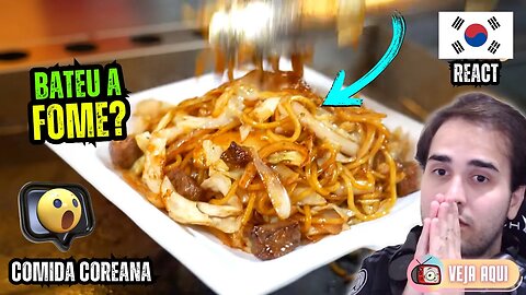 O PREPARO DO MACARRÃO NA CHAPA COREANO! Reagindo a COMIDAS DE RUA COREANAS | Veja Aqui Reacts