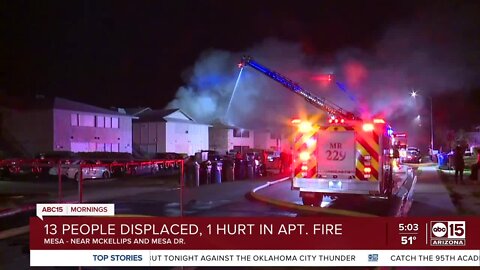 Woman burned, 13 displaced after overnight condo fire in Mesa