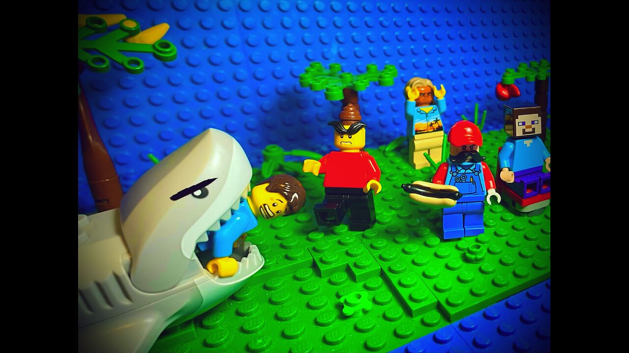 Last to leave the Lego island wins it. Stop motion.