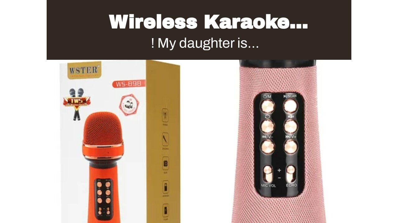 Wireless Karaoke Microphone for Kids, Bluetooth Karaoke Microphone Portable Handheld Singing Ka...