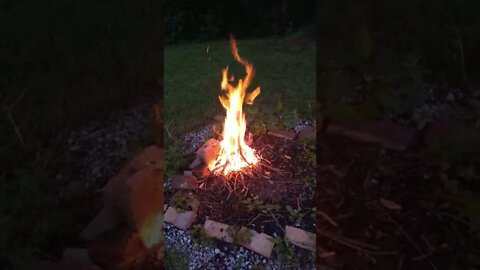A small campfire