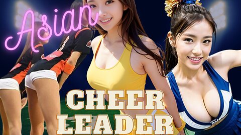 Energetic Asian Cheerleaders: Pumping Up the Team and the Crowd!
