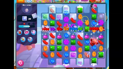 Candy Crush Level 5798 Talkthrough, 25 Moves 0 Boosters