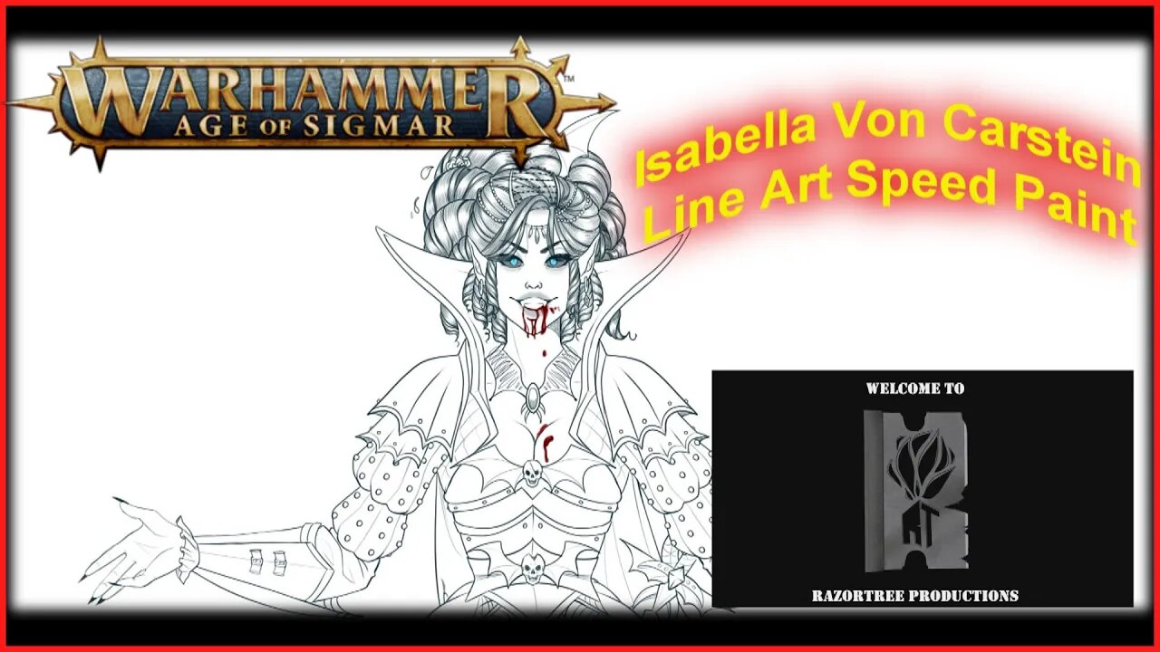 Warhammer Age of Sigmar Speedpaint - Isabella Von Carstein Line Art