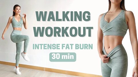 30 MIN WALKING CARDIO WORKOUT | Intense Full Body Fat Burn at Home