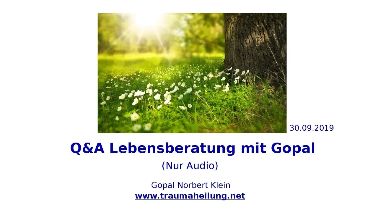 Q&A Lebensberatung mit Gopal 30.09.2019