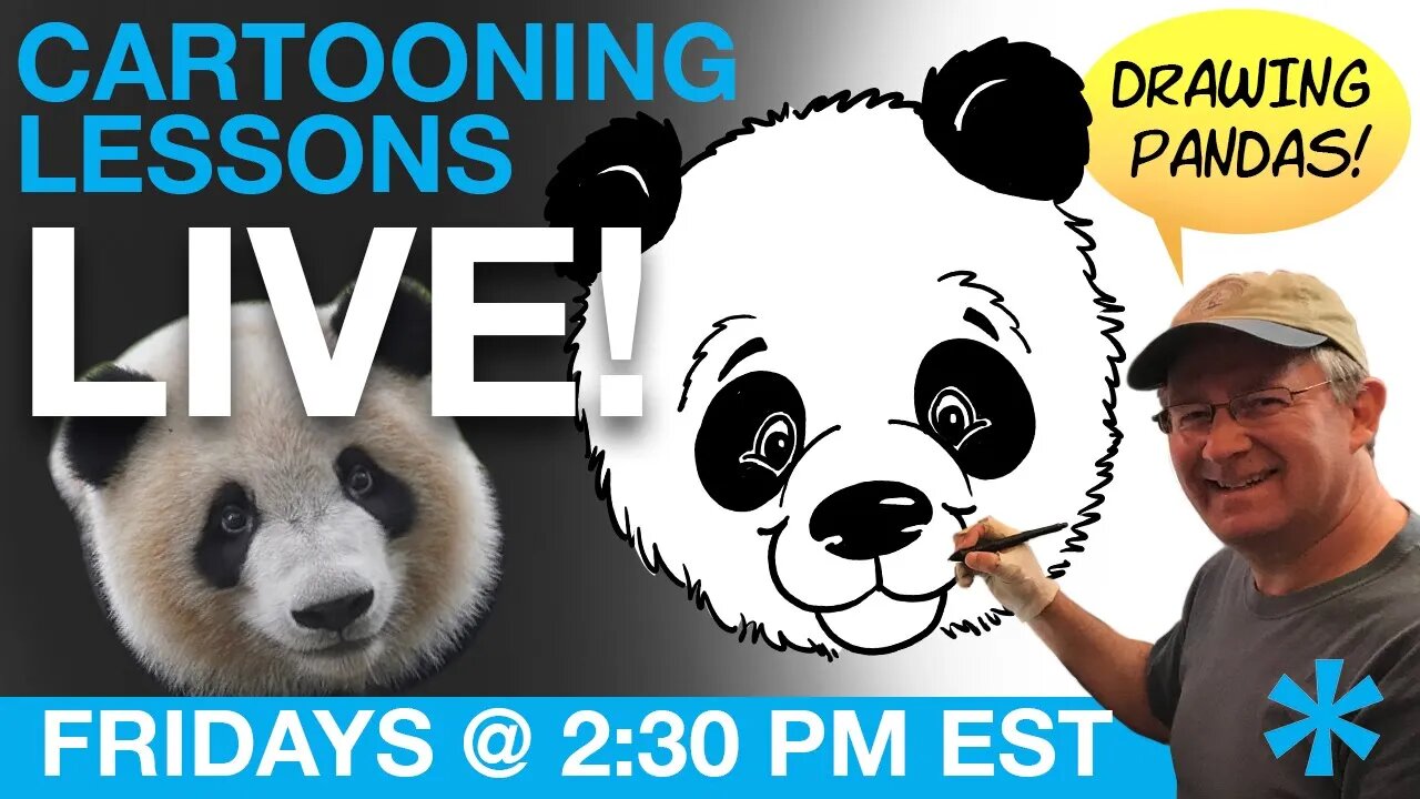 Cartooning Lessons LIVE with Dan Lietha - How to Draw a Panda!