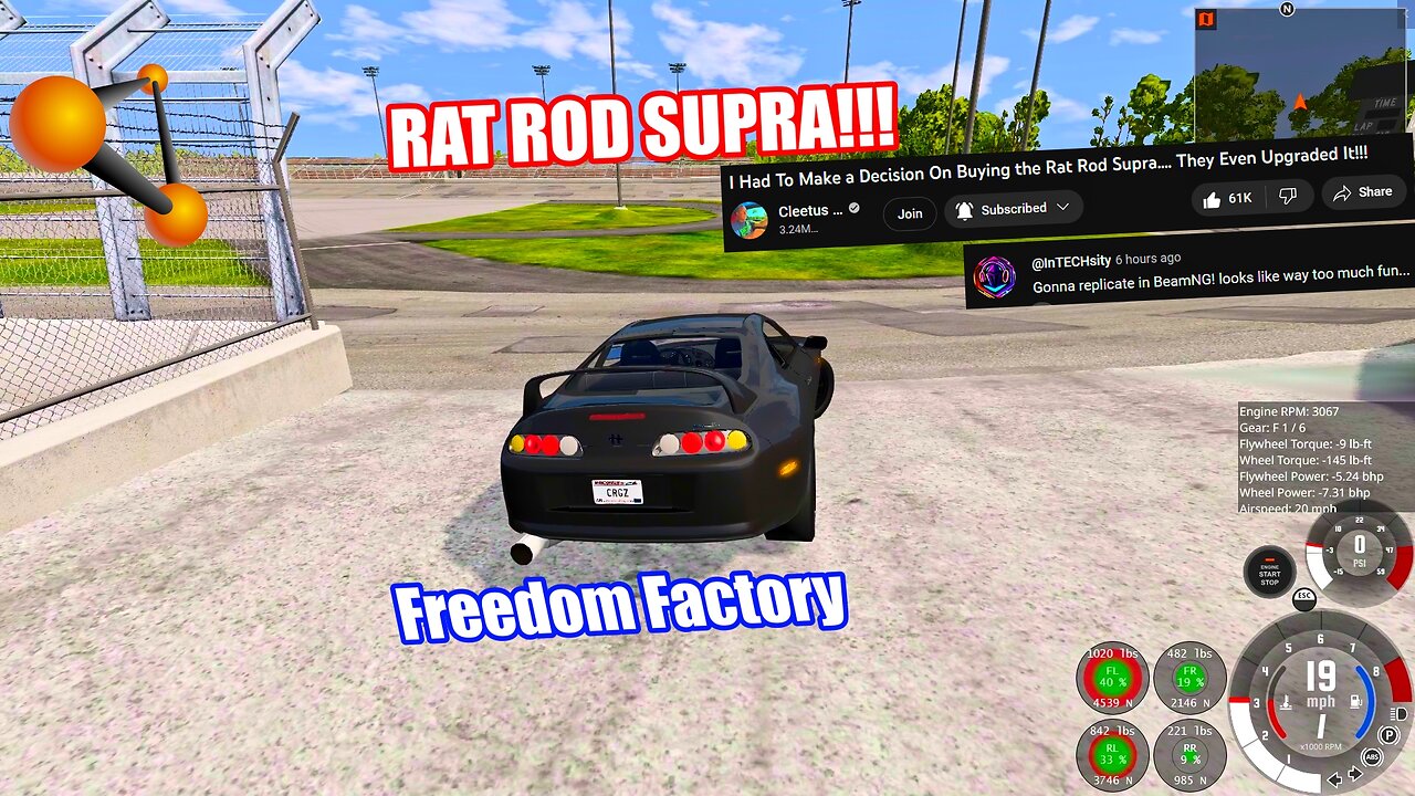 Rat Rod Supra Shreds Freedom Factory in BeamNG! Police Chase!