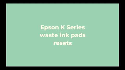 Epson K Series Waste Ink Pads Error