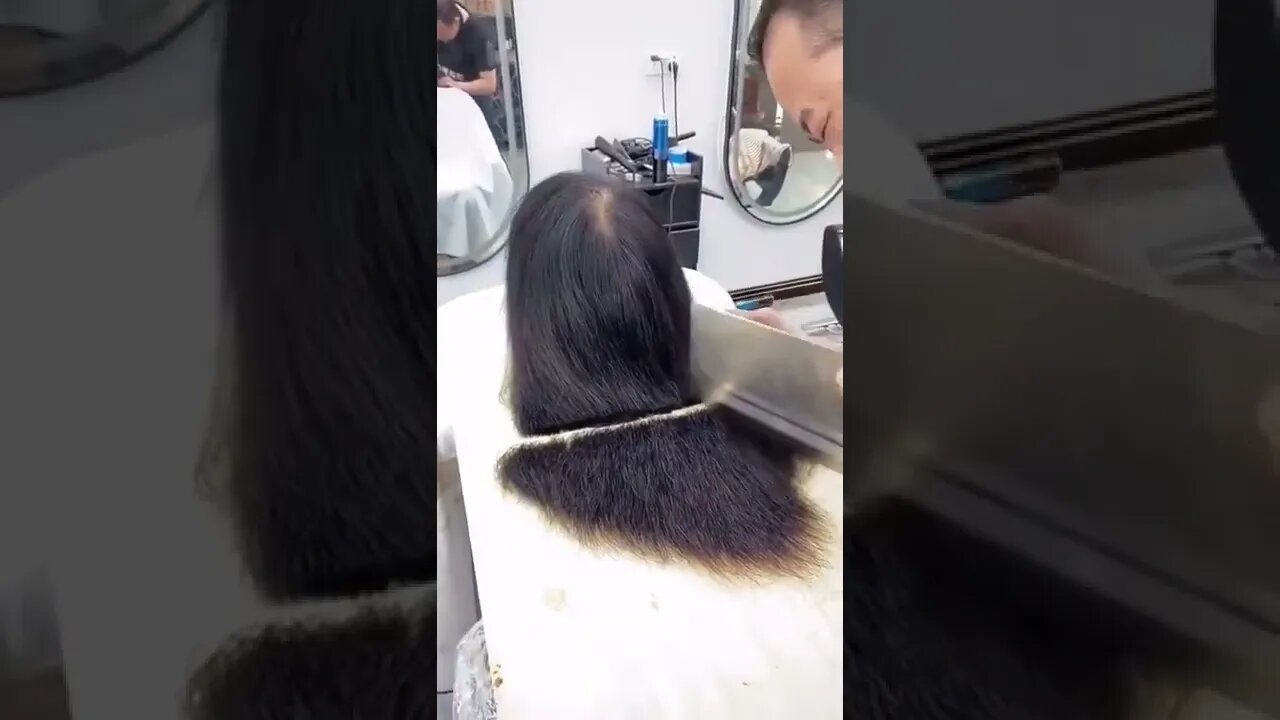 cortando cabelo com facão😱😱😱 #shorts