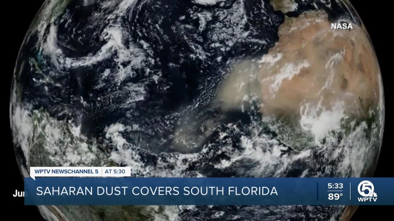 Saharan dust sweeping over South Florida affecting allergies, temps