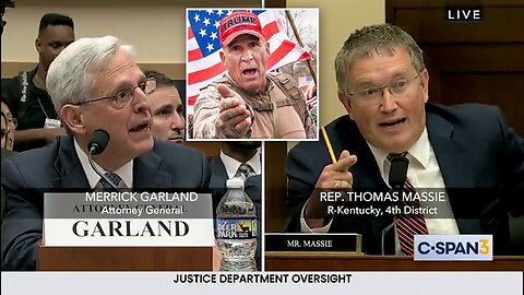 Thomas Massie grills Merrick Garland on the Misdemeanor "Disorderly Conduct" charges of Ray Epps! 😠