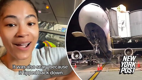 TikToker captures JetBlue plane tipping incident