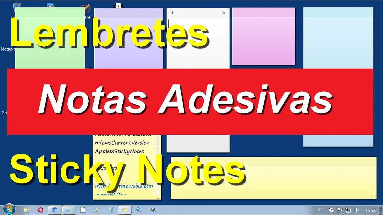 Como usar as Notas Adesivas do Windows - Lembretes - Sticky Notes