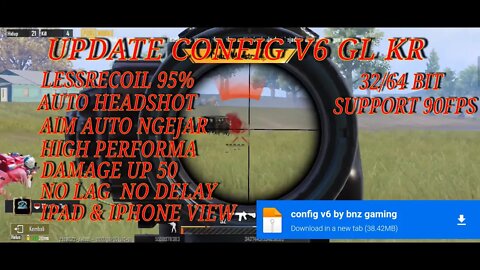 UPDATE CONFIG PUBG 2.1.0 V6 TERBARU GL KR LESSRECOIL | AUTOHEADSHOT | PUBG MOBILE
