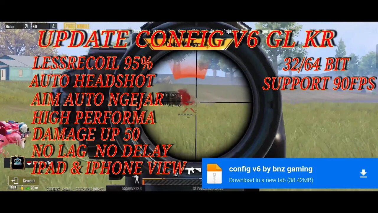 UPDATE CONFIG PUBG 2.1.0 V6 TERBARU GL KR LESSRECOIL | AUTOHEADSHOT | PUBG MOBILE