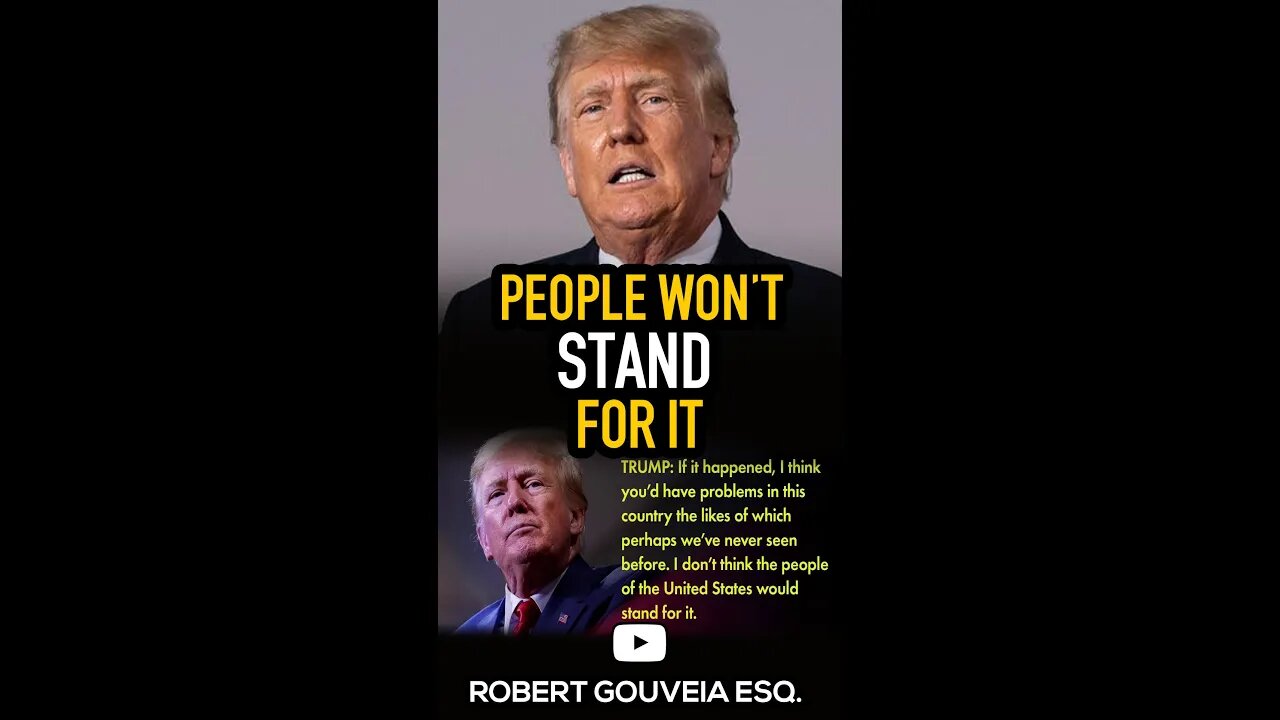 Trump: Americans Won't Stand For It #shorts