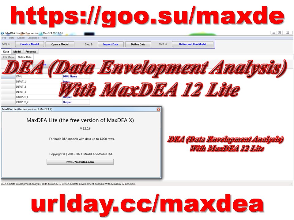 DEA (Data Envelopment Analysis) With MaxDEA 12 Lite