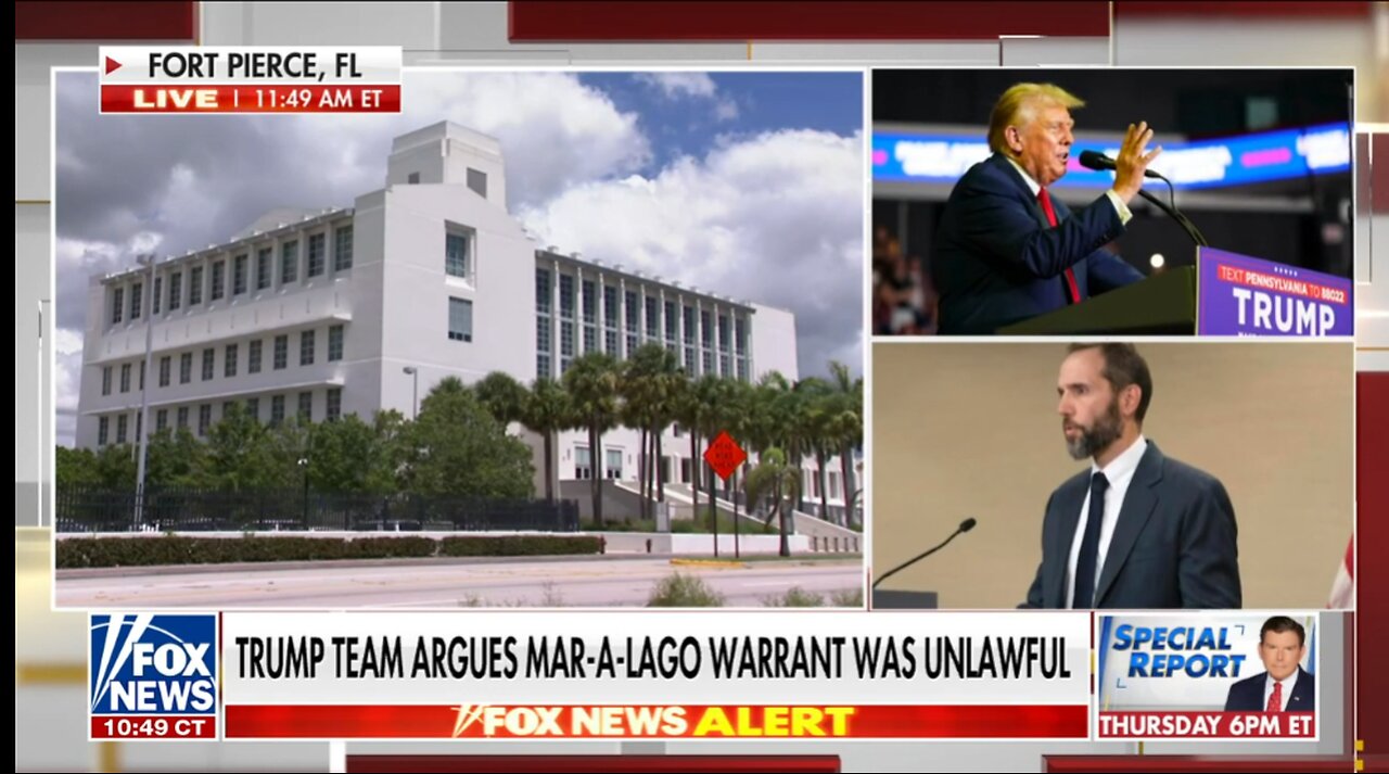 TRUMP TEAM ARGUES MAR-A-LAGO WARRANT WAS UNLAWFUL