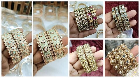 Beautiful Metal Bangles with kundan and Mirror work!!