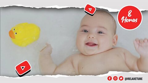 🎧 SOM DA ÁGUA COM MÚSICA RELAXANTE PARA O BANHO DO BEBÉ 🐤 É HORA DO BANHO DO BEBÉ 🕒 8 HORAS