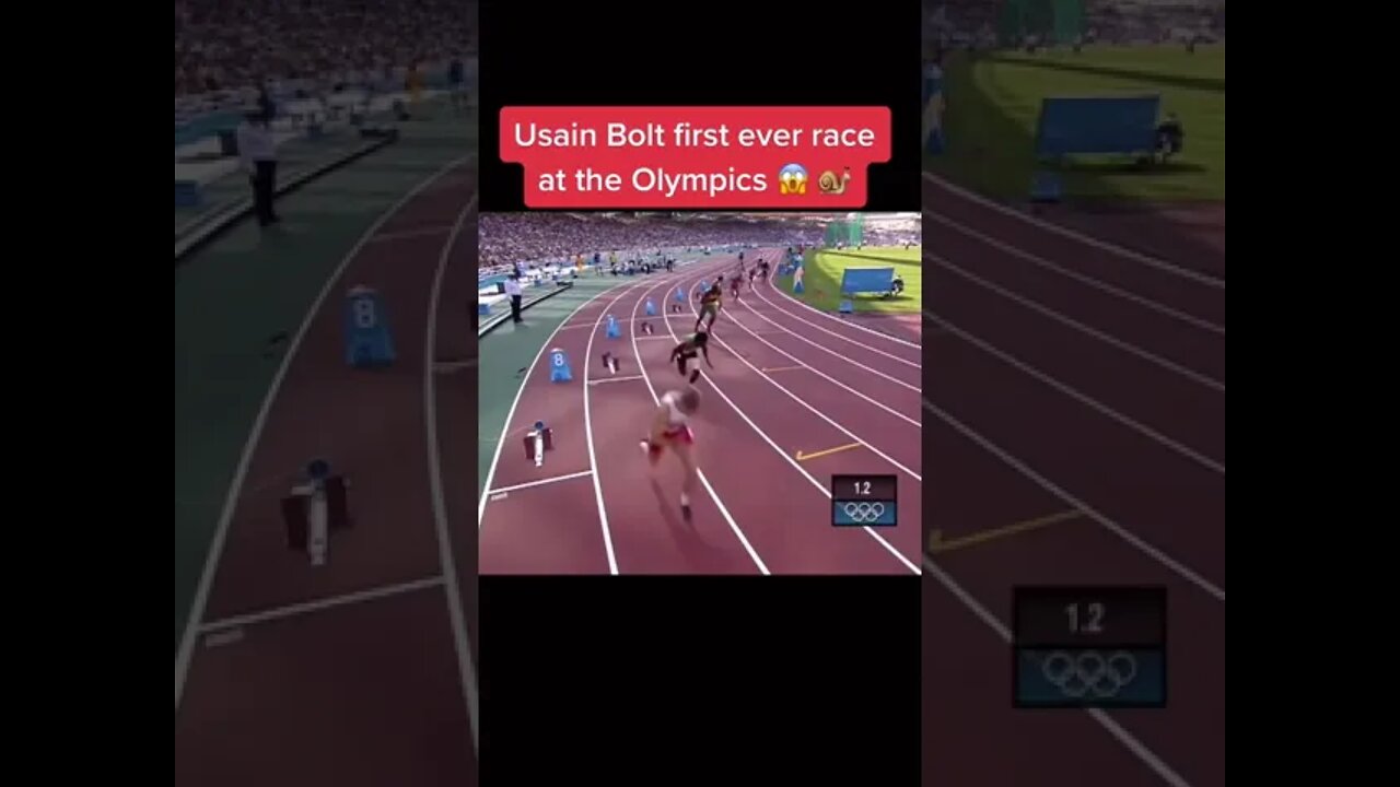 Usain Bolt first ever race at the Olympics 🔥😱