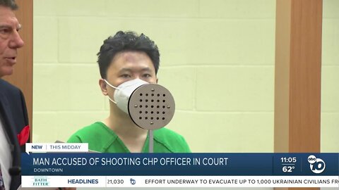 Man accused of shooting officer in court