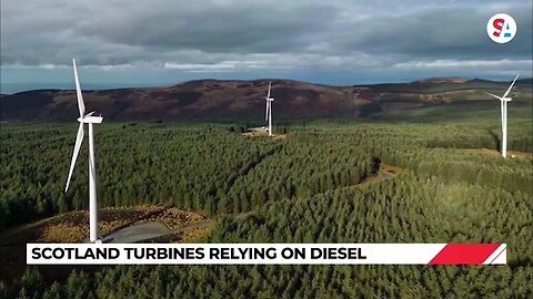 Scotland's wind power is backed up by massive diesel generators in order to function.