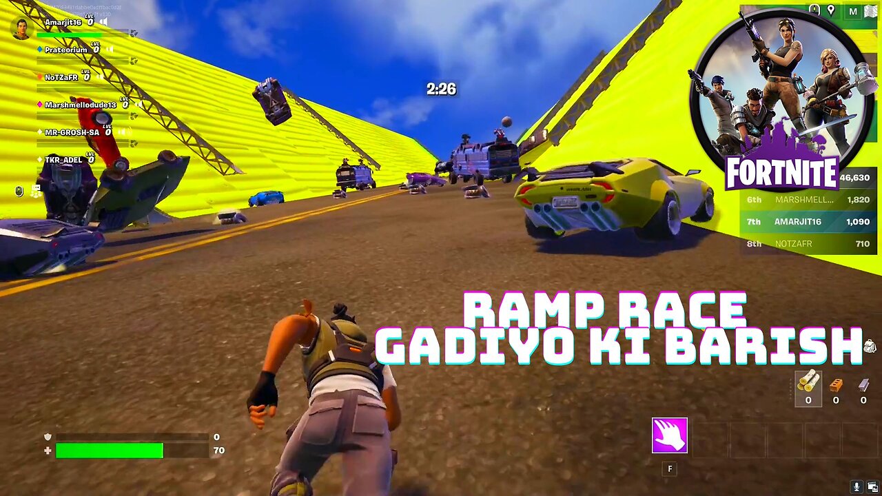 GADIYO KI BARISH MAI RAMP RACE FORTNITE FUNNY GAMEPLAY TAP TAP TAPPP....