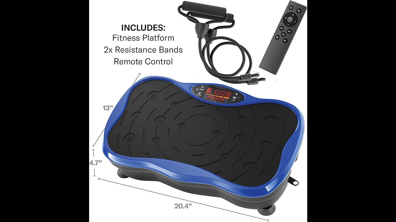 Vibration Plate Exercise Machine – Belmint Lymphatic Drainage Machine – 2 Resistance Bands and...